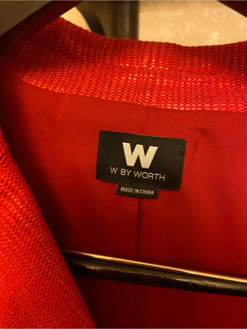 W by Worth Red Double-Breasted Long Jacket Sz S - Picture 3 of 7